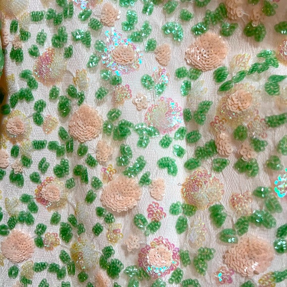 NWTS Badgley Mischka Sequinned Halter Dress Size 16 Multi Bloom MSRP $375 - Picture 3 of 10